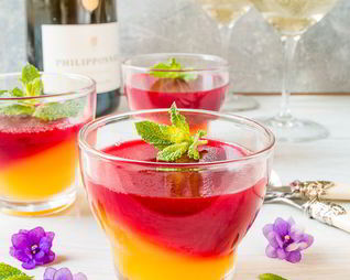 Апельсиново-малиновое желе из шампанского