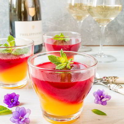 Апельсиново-малиновое желе из шампанского