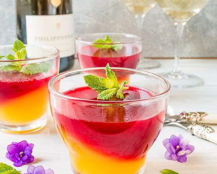 Апельсиново-малиновое желе из шампанского