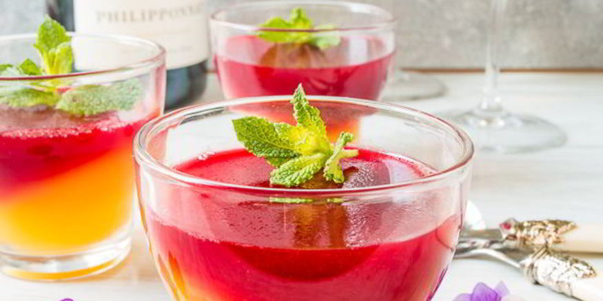 Рецепт апельсинова-малинового желе из шампанского