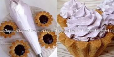 корзиночки с черничным кердом и безе