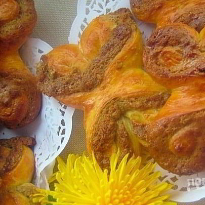 Булочки облитые халвой