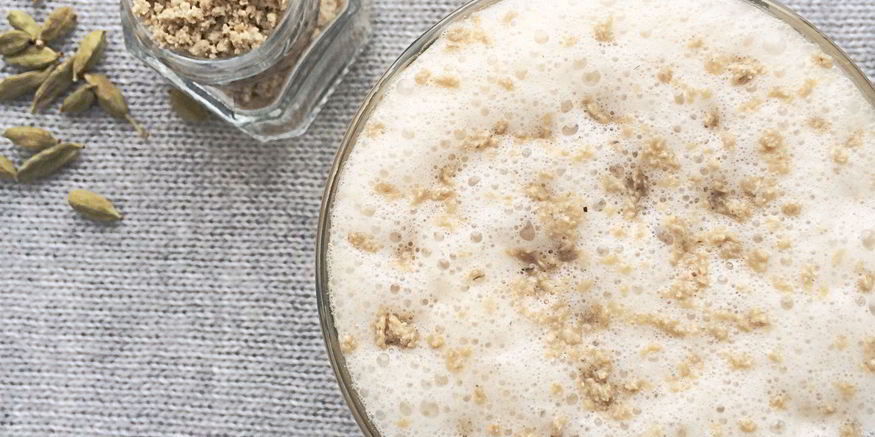 Рецепт кофе латте с халвой