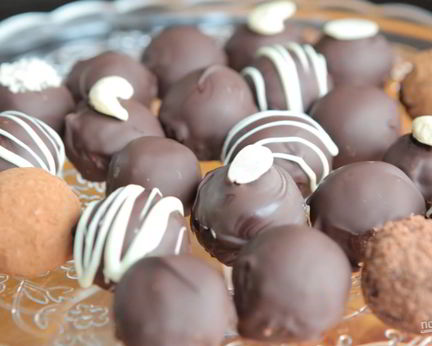 Шоколадные конфеты с орехами и коньяком