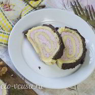 Рецепт Бисквитного рулета с клубничным кремом