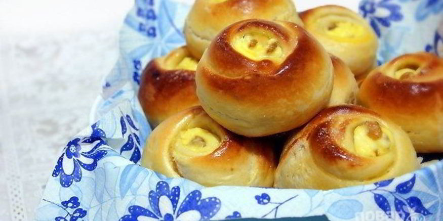 Рецепт булочек с творожным кремом