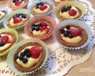 Корзиночки из песочного теста с заварным кремом