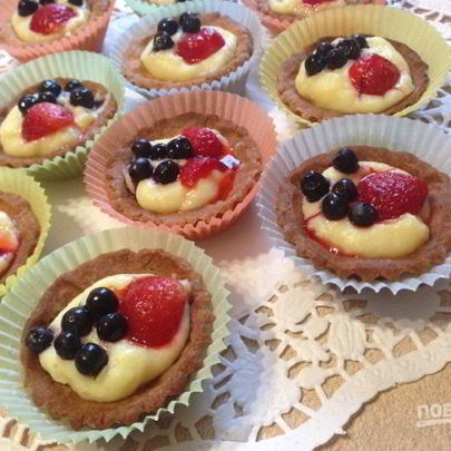 Корзиночки из песочного теста с заварным кремом