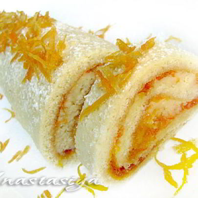 Рулет с цитрусовым кремом Янтарь