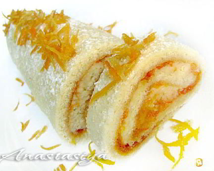 Рулет с цитрусовым кремом Янтарь