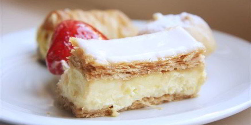 Рецепт слоеных полосок с кофейным кремом