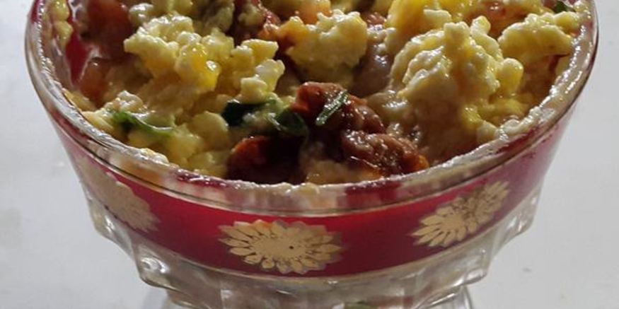 Рецепт веррина с креветками под кремом с желтым перцем