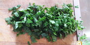 веррин с креветками под кремом с желтым перцем