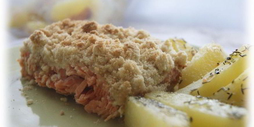 Рецепт лососевого крамбла