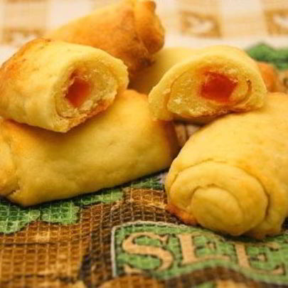 Творожные трубочки с мармеладом