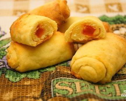 Творожные трубочки с мармеладом