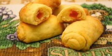 творожные трубочки с мармеладом