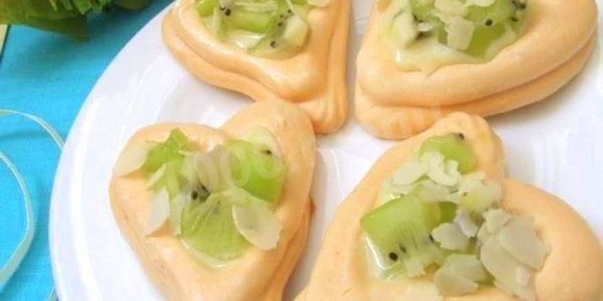 Рецепт меренг со сгущенкой и киви