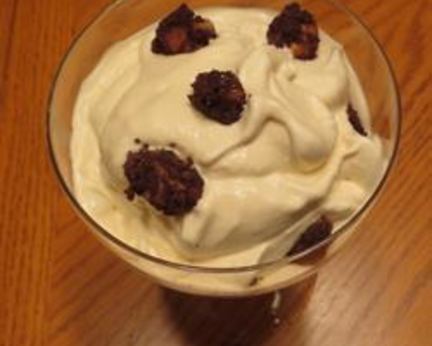 Мороженое с орехами и шоколадом