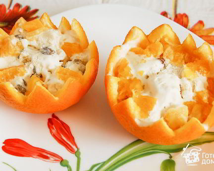 Мороженое в апельсиновых чашечках