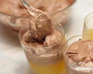 Апельсиновое желе с шоколадным муссом