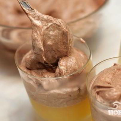 Апельсиновое желе с шоколадным муссом