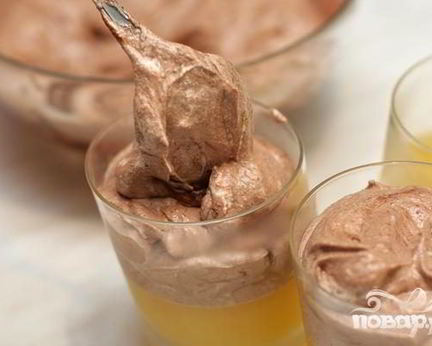 Апельсиновое желе с шоколадным муссом