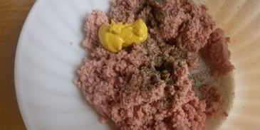 мусс два вкуса из творога и ветчины с инжиром