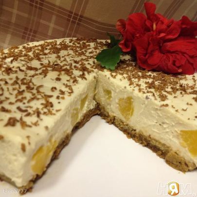 Мусс из белого шоколада с персиками