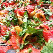 Рецепт Пасты ракушки с творожно-баклажановым муссом