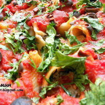 Паста ракушки с творожно-баклажановым муссом