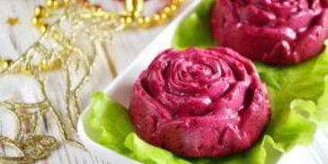 пикантный свекольный мусс с селедкой