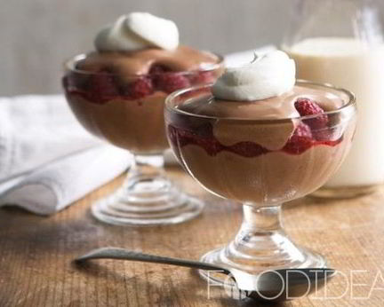 Шоколадный мусс с малиной