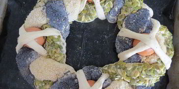 итальянская пасхальная коса с тремя начинками