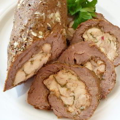 Вареный пасхальный рулет из говядины