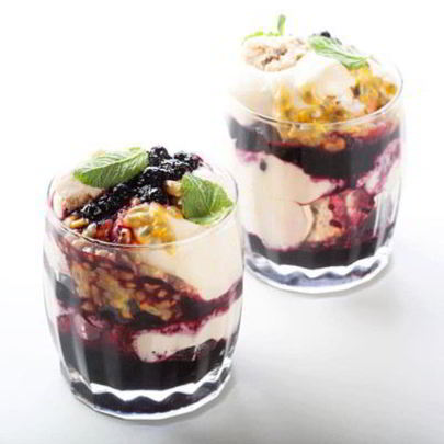 Пудинг с черникой и маскарпоне