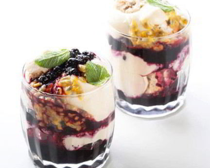 Пудинг с черникой и маскарпоне