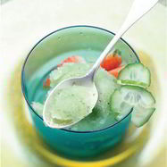 Рецепт Огуречного щербета с фруктовым салатом