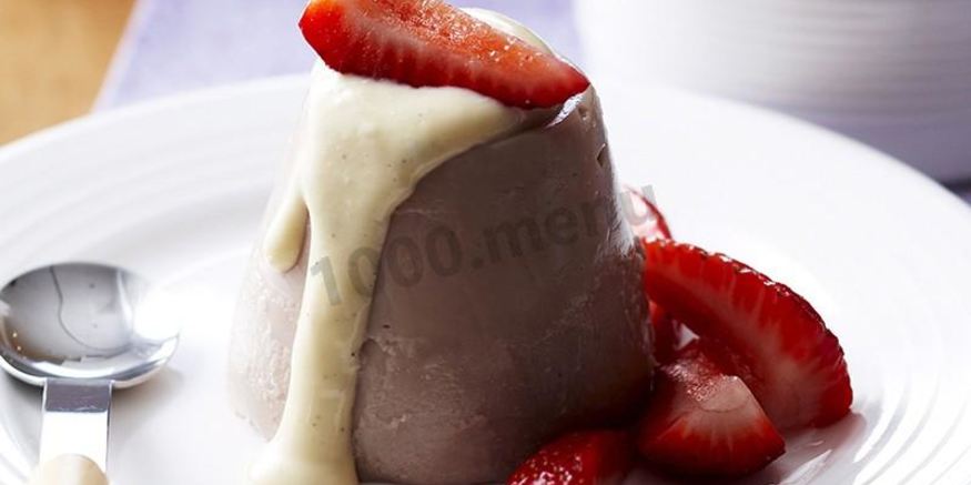 Рецепт шоколадного бланманже с кремом англез