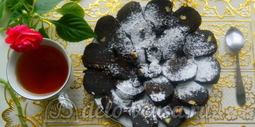 Рецепт сладкой колбаски из бисквита