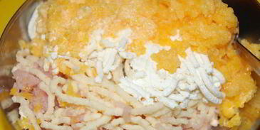 куриное суфле с тыквой, сыром и творогом