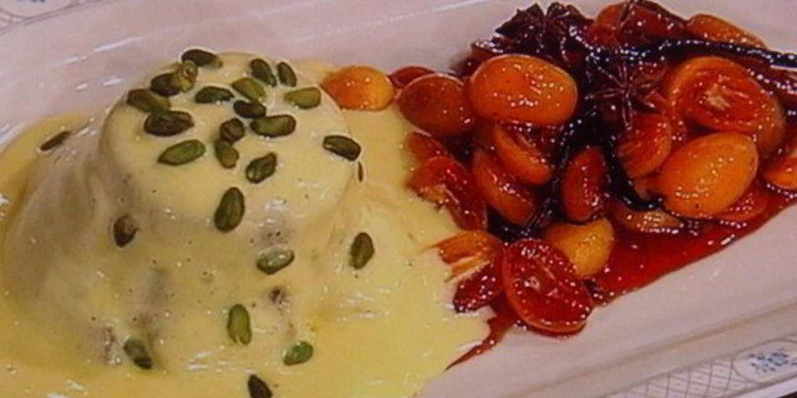 Рецепт шоколадного суфле под кофейным сабайоном с пряным кумкватом