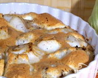 Судак в сырном суфле