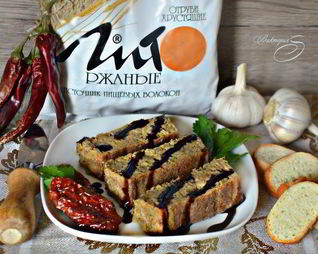 Суфле из запеченного баклажана с перцем и отрубями