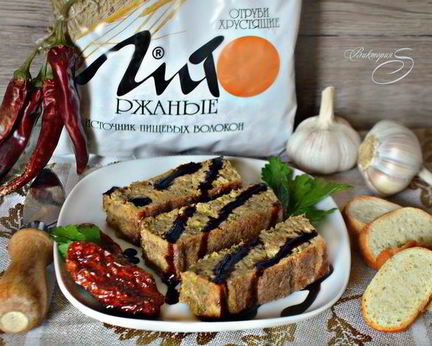 Суфле из запеченного баклажана с перцем и отрубями