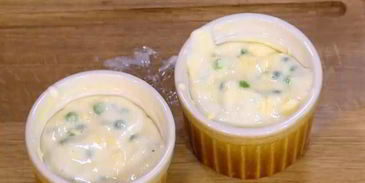 суфле с зеленым горошком