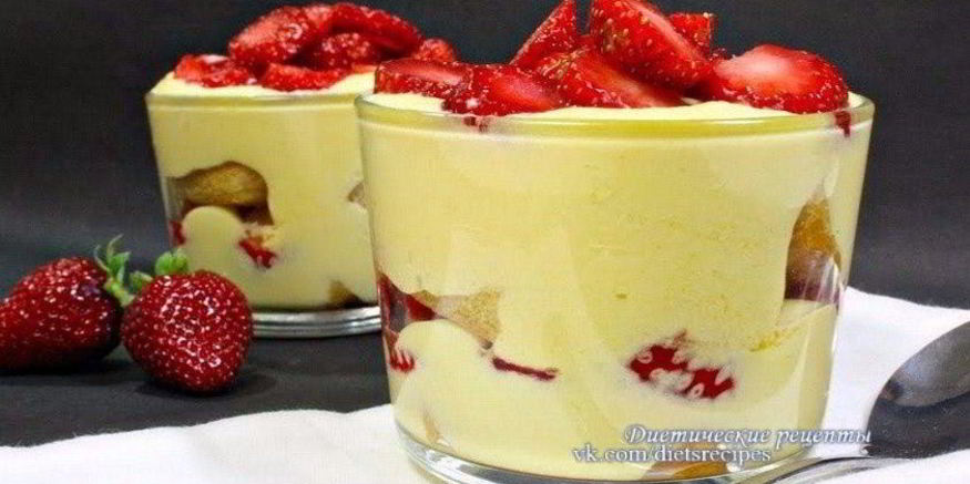 Рецепт диетического тирамису с клубникой