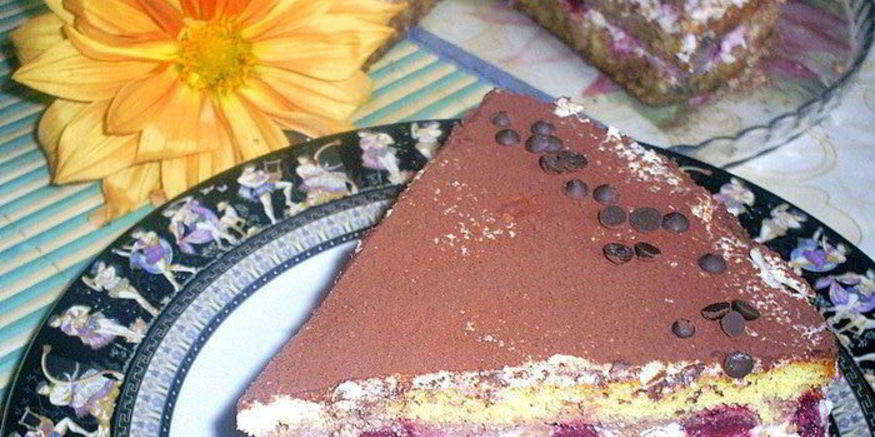 Рецепт творожного торта-десерта с пьяными вишнями в стиле тирамису