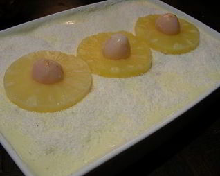 Экзотическое тирамису с личи, ананасом и кокосом