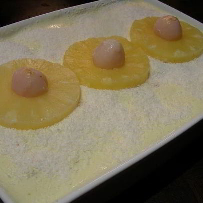 Экзотическое тирамису с личи, ананасом и кокосом